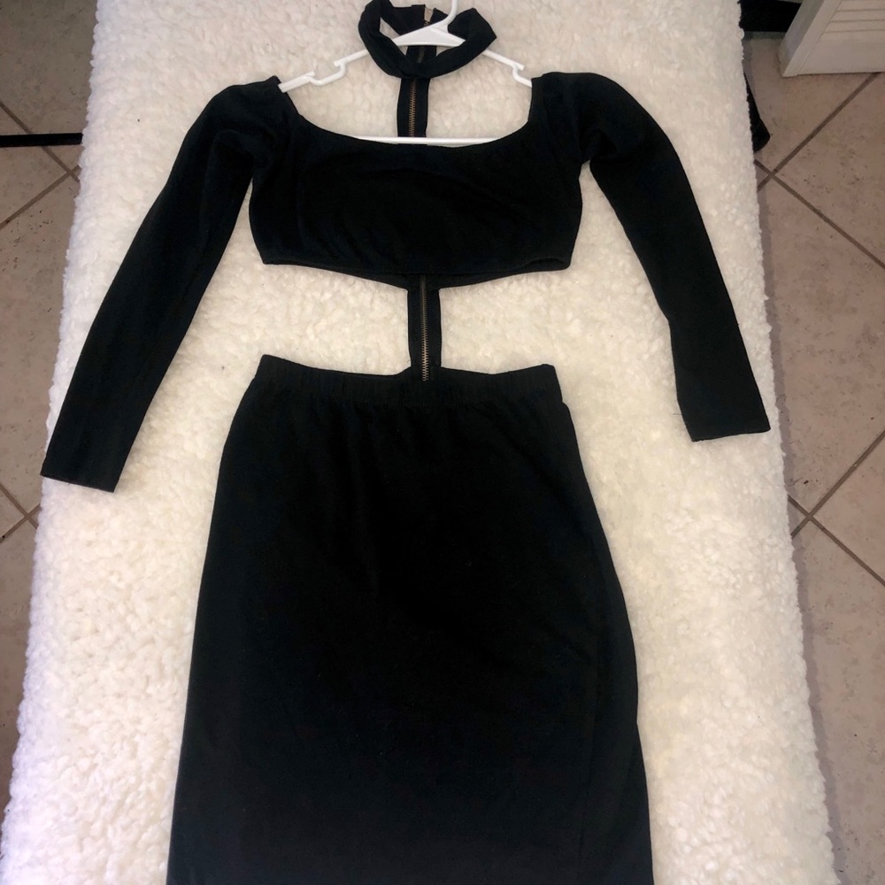 Black Choker Mini Dress